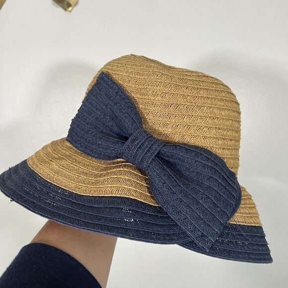 Sun n Sand Headwear Straw Raffia Hat with Bow Adjustable Coastal Beach Resort - Picture 1 of 7